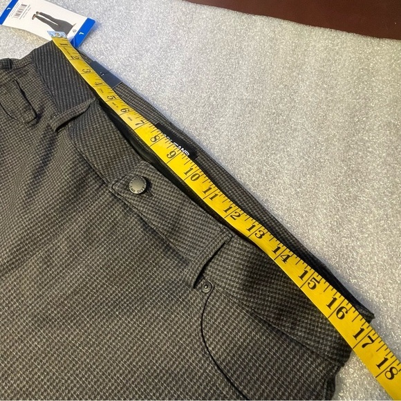 DKNY Women's Pull On Ponte Dress Ankle Pant Grey Houndstooth stretch Size L NEW - Picture 10 of 10